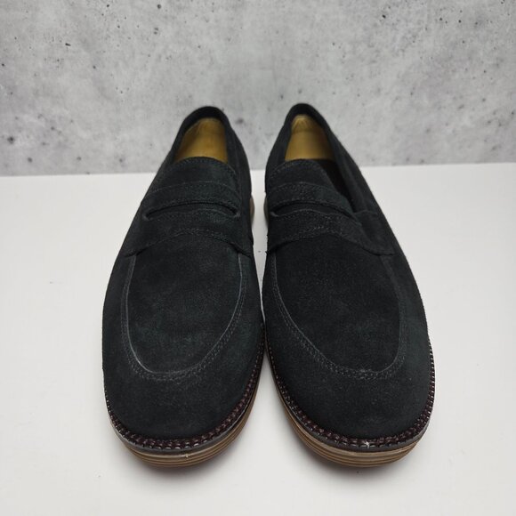 Sandro Moscoloni Clay Slip-On Black Suede Loafers Mens 9D USA Pre-owned With Box - Picture 3 of 8